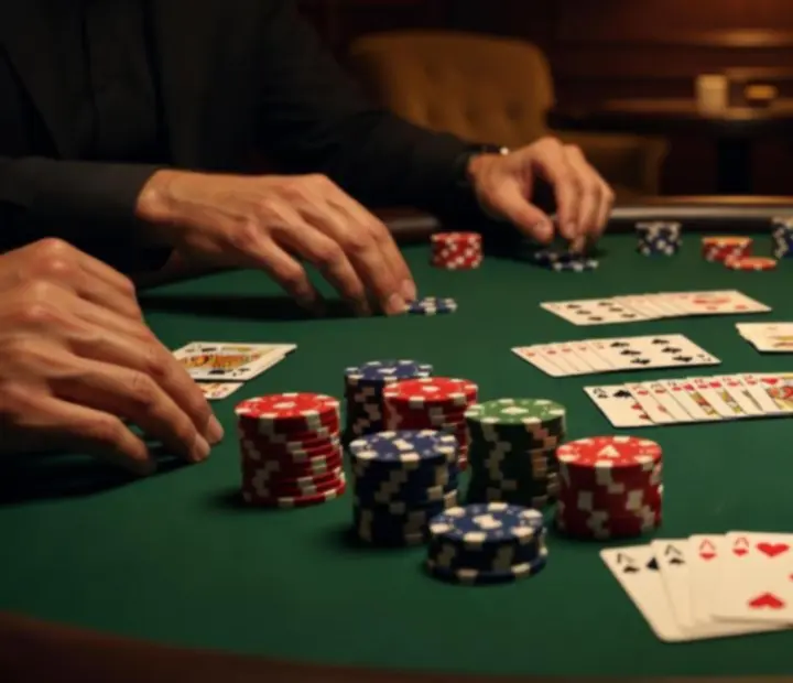 Živý pokerový večer u stolu s kartami a žetony v Salon U Paní.