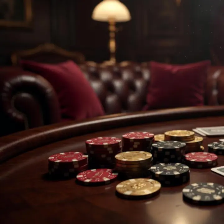Detail karetního salonku Salon U Paní se svíčkami a pokerovými žetony