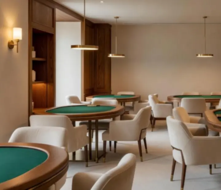 Elegantní karetní salonek Salon U Paní s pokerovým stolem a pohodlným sezením