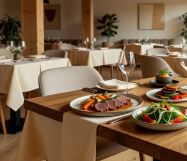 Sezónní menu restaurace Salon U Paní připravené k servírování u stolu.
